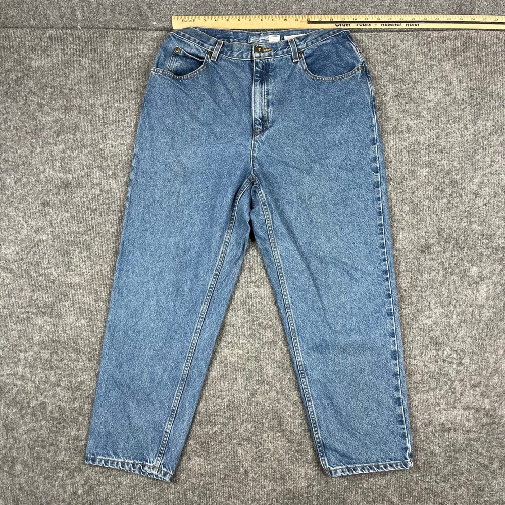 Liz Claiborne Jeans Womens Size 14S Blue Classic Fit High Waisted Cotton Tapered